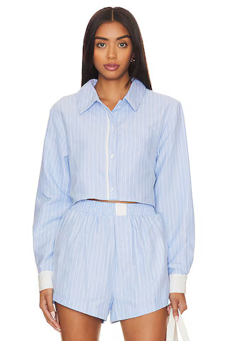 SNDYS x REVOLVE Darian Stripe Top in Blue & White from Revolve.com | Revolve Clothing (Global)