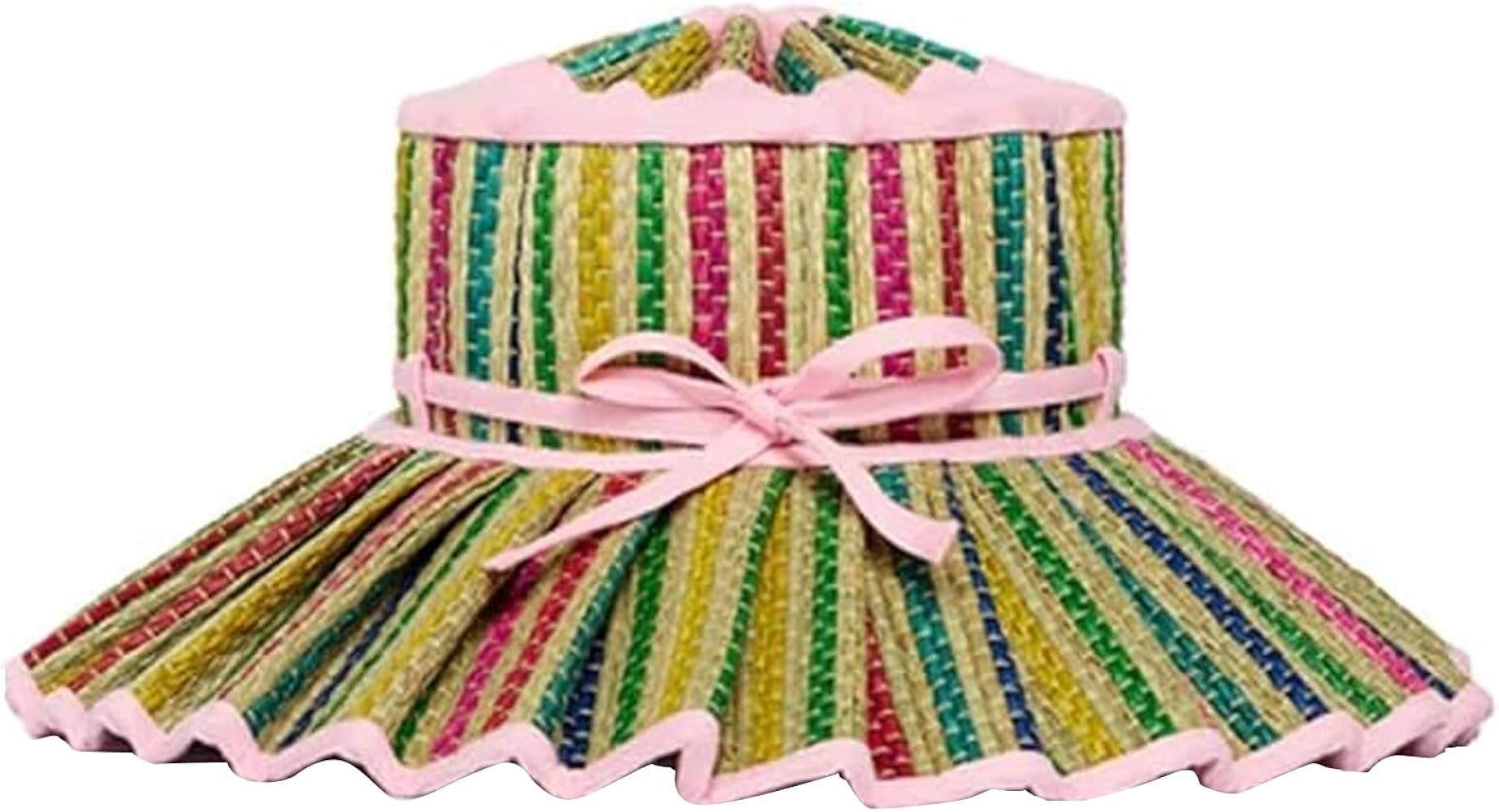 Women's Lorna Hat, Reversible Pleated Straw Beach Hat, Wide Brim Foldable Casual Sun Hat for Summ... | Amazon (US)