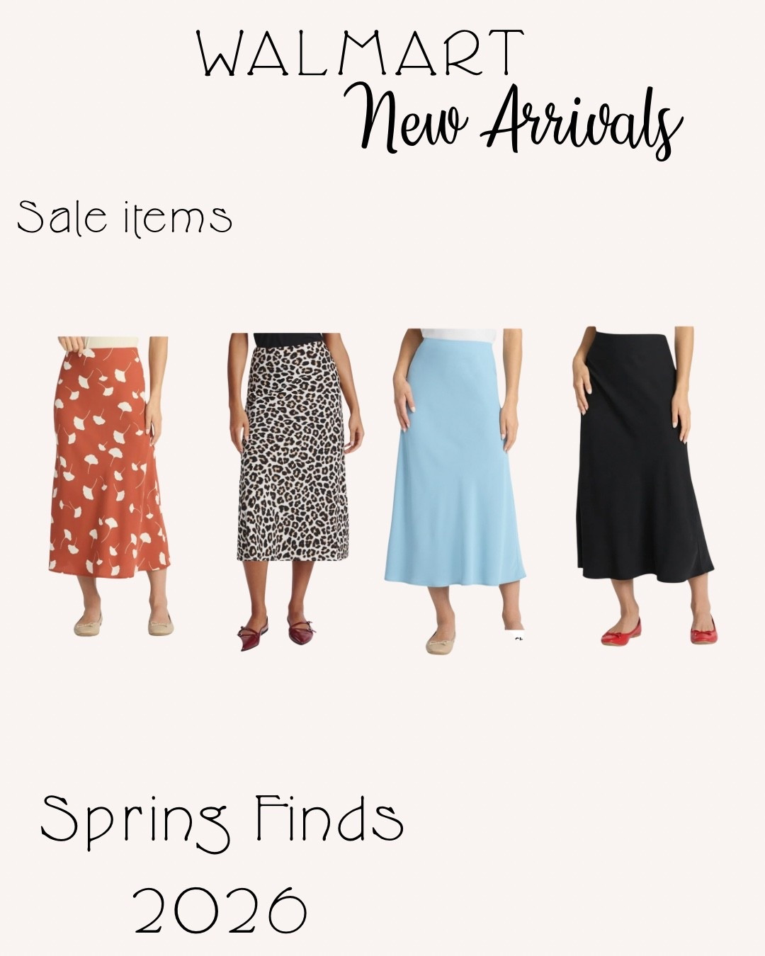 Some adorable Walmart spring skirt finds. A beautiful satin material. They all range from $12 and under!! Snag them while you can!! 

Walmart fashion, Walmart finds. 

#LTKSaleAlert #LTKgrwm #LTKootd