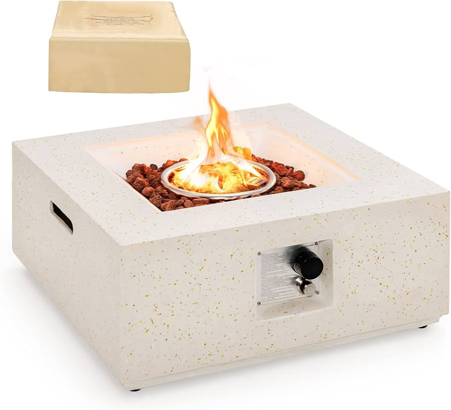 Giantex Patio Fire Pit Table - 40,000 BTU Terrazzo Propane Gas Fire Table with Simple Ignition Sy... | Amazon (CA)
