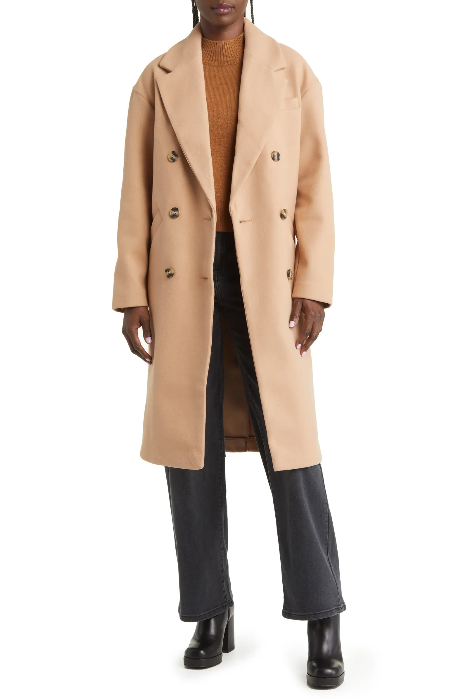 Topshop Leo Double Breasted Coat | Nordstrom | Nordstrom