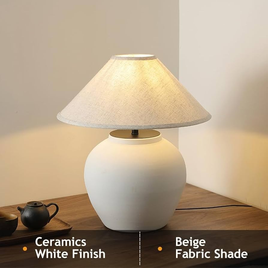 Farmhouse Table Lamps Black 18.8" Tall Ceramic Table Lamp Rustic Southwestern Clay Pot Ceramic La... | Amazon (US)