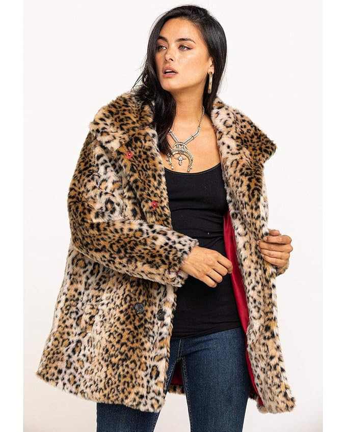 White Crow Women's Leopard Chloe Faux Fur Jacket - Wj193526 | Amazon (US)