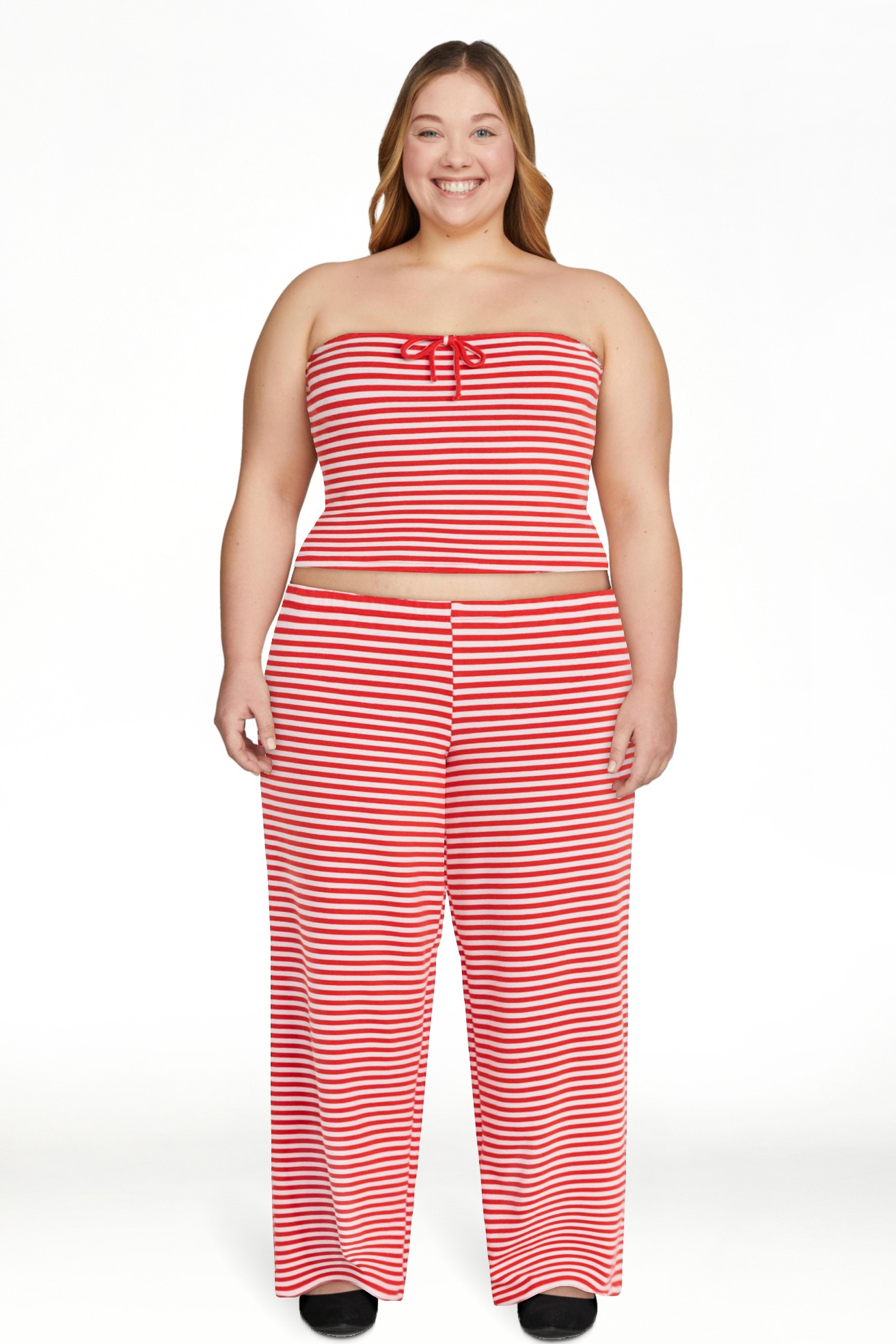 No Boundaries Striped Tube Top and Pants Set, 2-Piece, Women's XXS-XXL | Walmart (US)