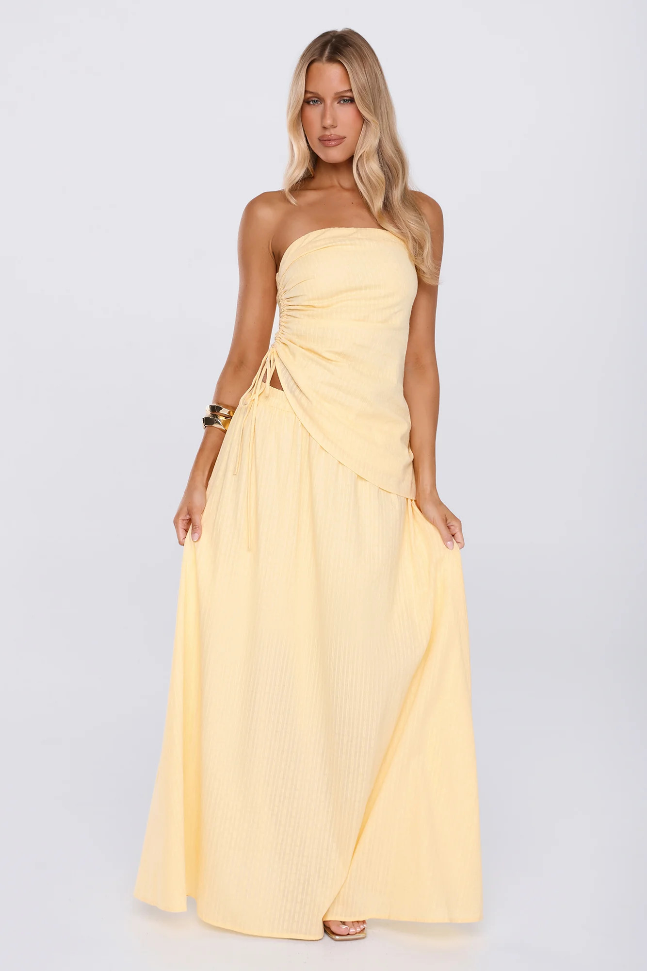 Chic Scene Strapless Top Yellow | Hello Molly (US)