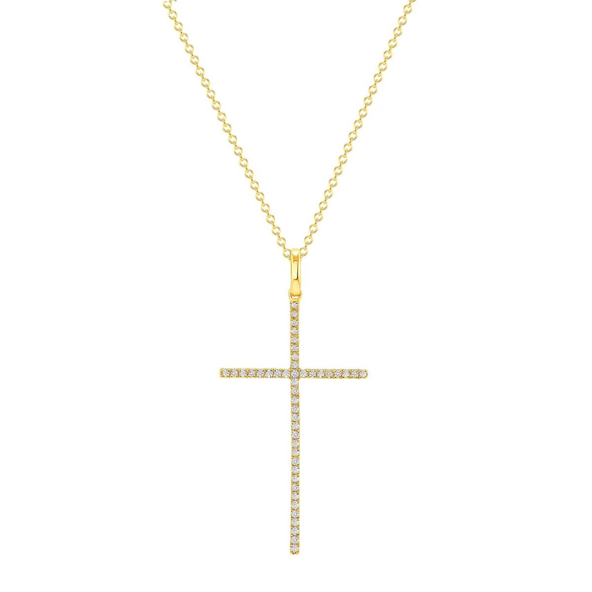 Thin Diamond Cross Necklace | Happy Jewelers