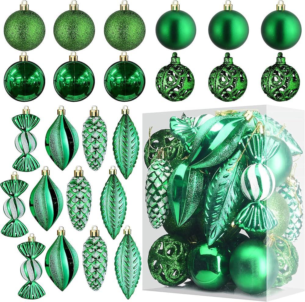 Prextex Christmas Ball Ornaments for Christmas Decorations - 24 pcs Xmas Tree Shatterproof Orname... | Amazon (US)