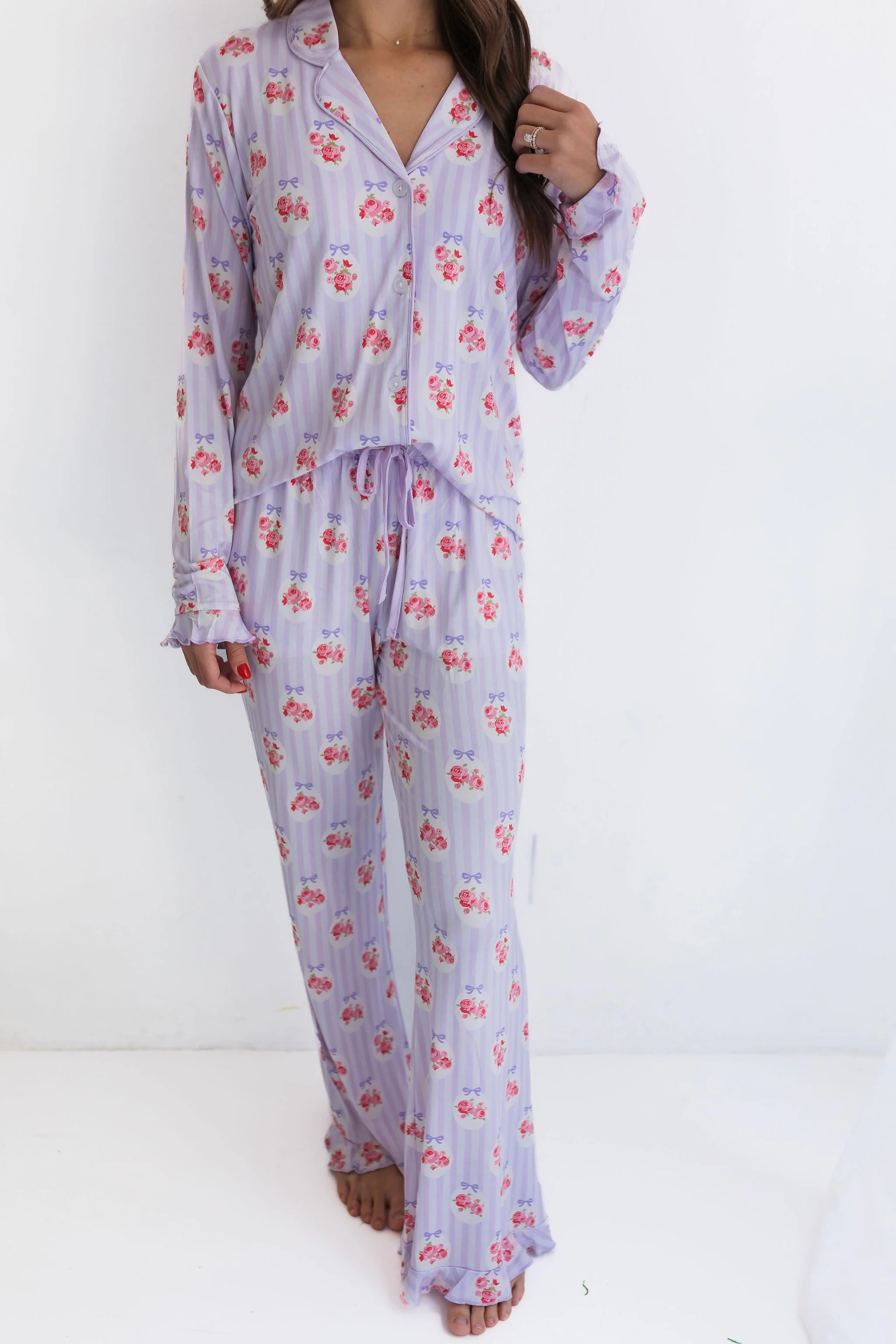 Petal Pop Women's Long Sleeve Ruffle Set | In My Jammers