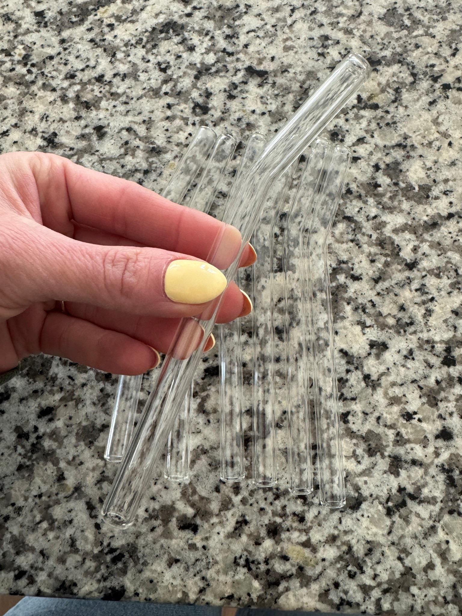 Short glass straws