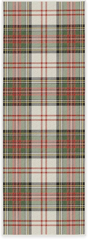 RUGGABLE Winter Plaid Runner Rug - Perfect Holiday Washable Rug for Entryway Hallway Kitchen - Pe... | Amazon (US)