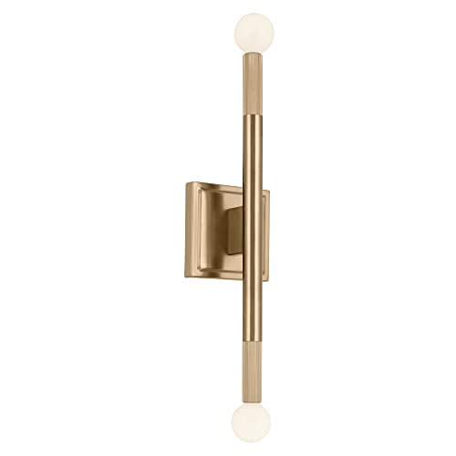 Kichler Odensa 2-Light Wall Vanity, Modern Light in Champagne Bronze, Mount Horizontally or Vertically, for Illuminating Art, TV, Mirrors, Bookshelves, Bed, Vanity, Bar, Hallways (17" x 5"), 52556CPZ | Amazon (US)