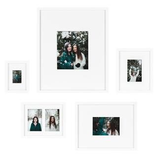 Kate and Laurel Gallery White Picture Frame (Set of 5) 220153 - The Home Depot | The Home Depot
