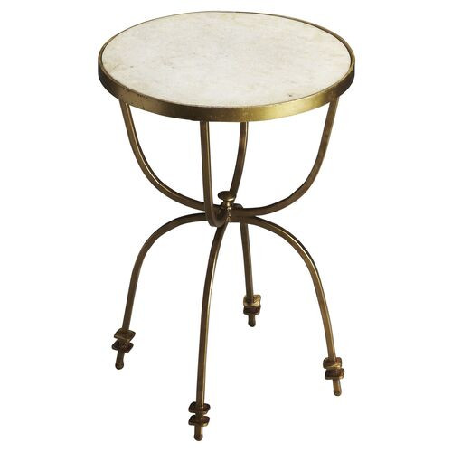 Riley Marble Top Side Table, Gold | One Kings Lane