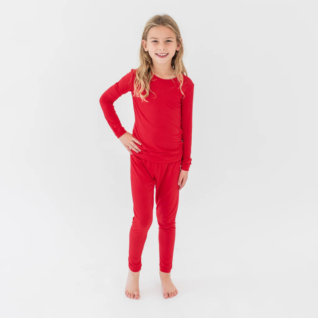Long Sleeve Pajamas in Cardinal | Kyte Baby