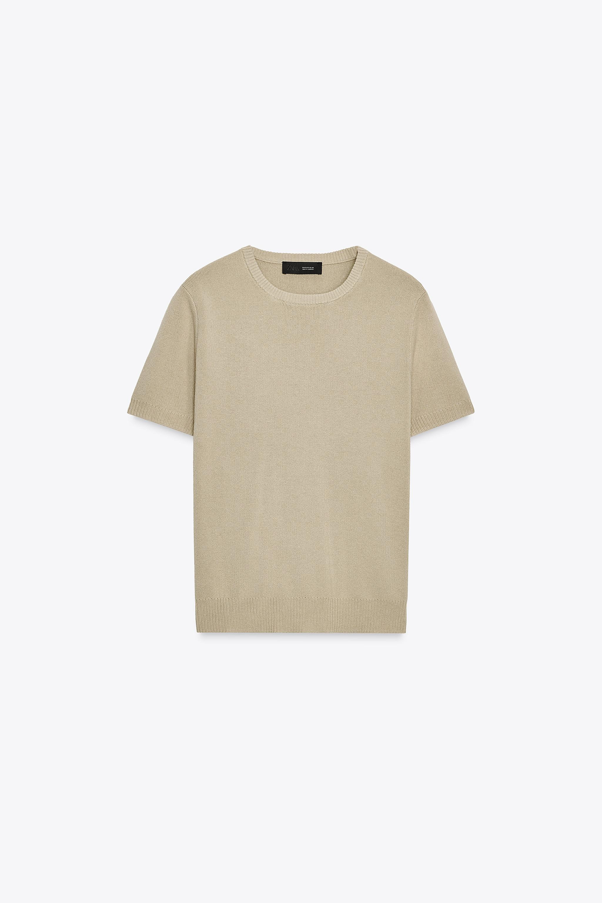 TOP IN MAGLIA LISCA MANICHE CORTE | Zara UK