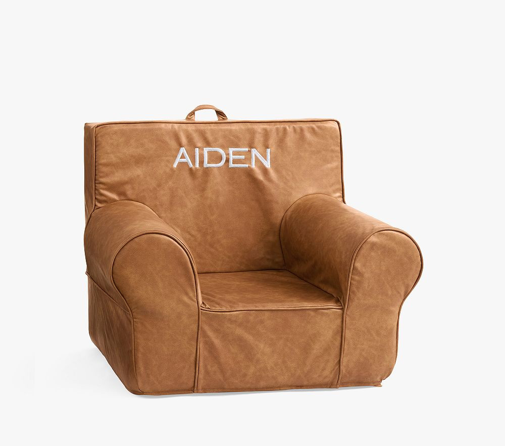 Kids Anywhere Chair® Slipcover Only, Caramel Faux Leather | Pottery Barn Kids