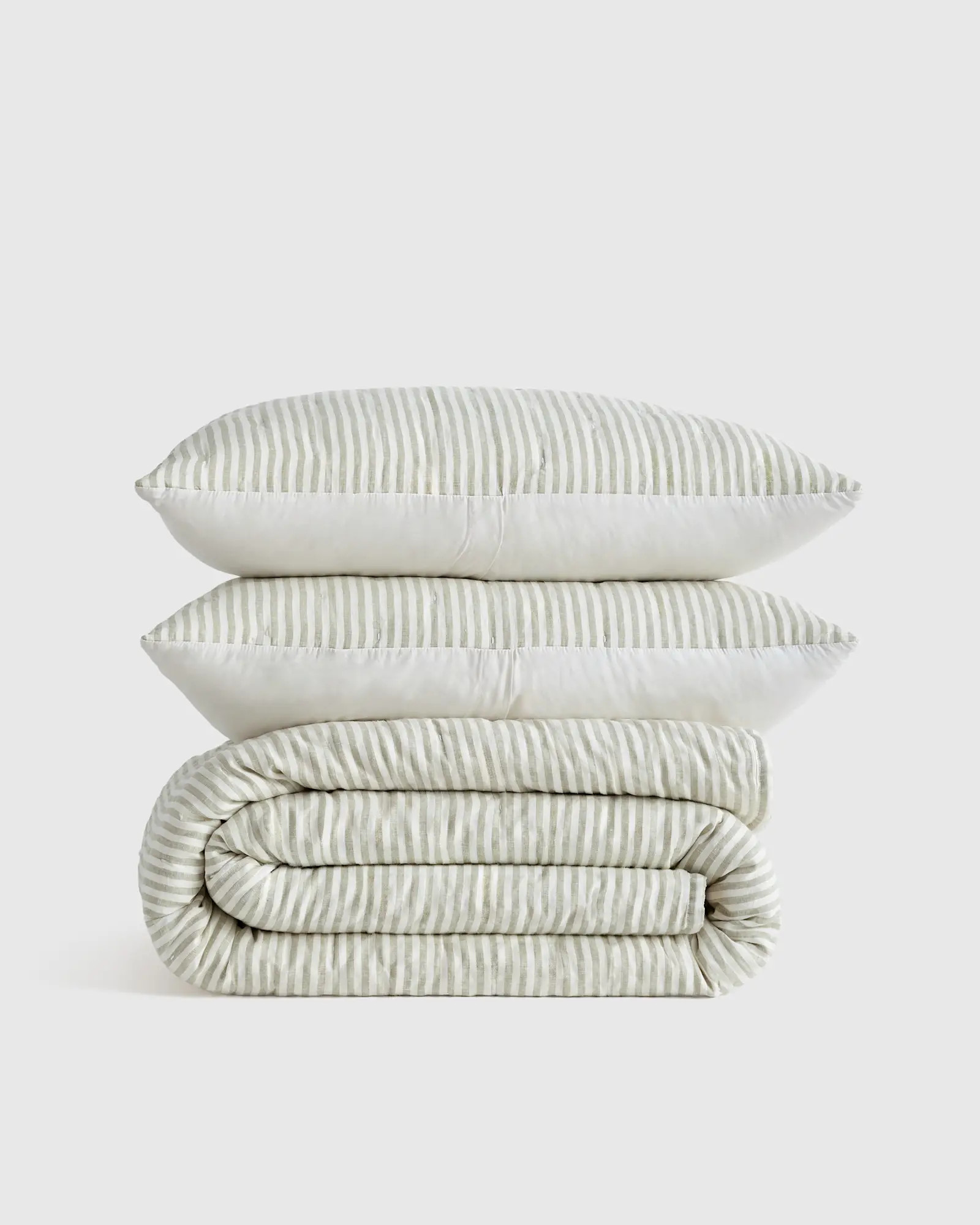European Linen Patterned Quilt Set | Quince