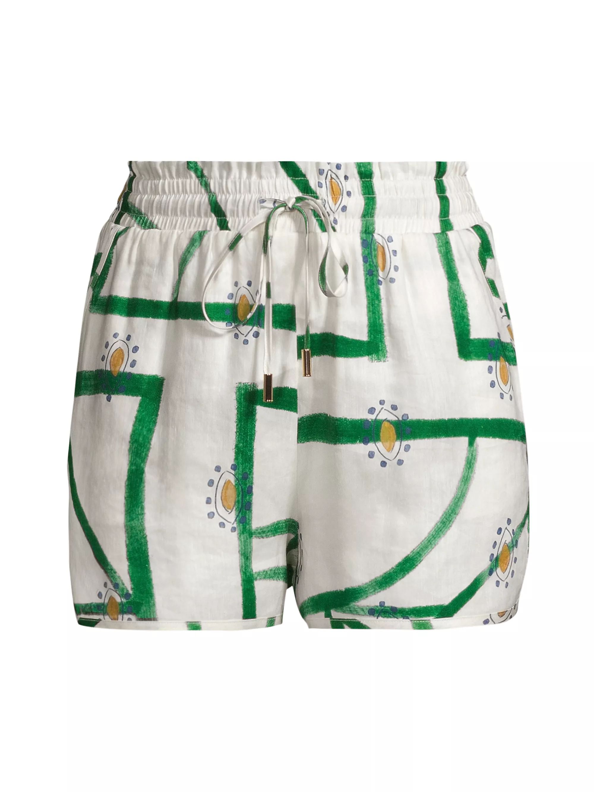 Pallas Abstract Linen-Blend Shorts | Saks Fifth Avenue