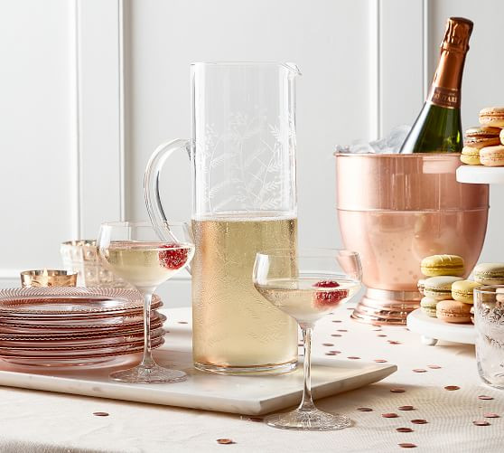 Monique Lhuillier Gabrielle Etched Iced Tea Pitcher | Pottery Barn (US)