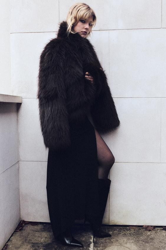 SHORT FAUX FUR COAT | Zara US