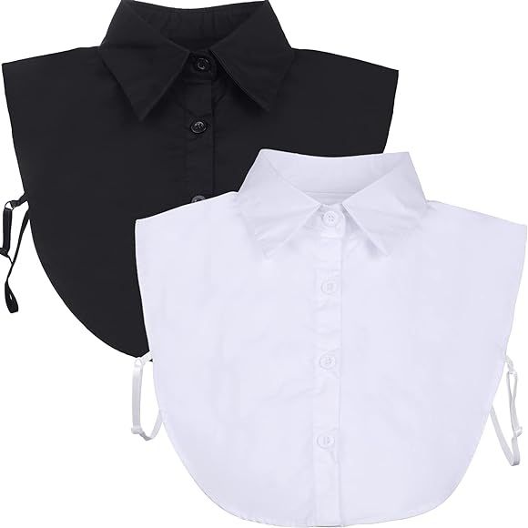 2 Pieces Fake Collar Detachable Blouse Dickey Collar Half Shirts False Collar for Women Favors | Amazon (CA)