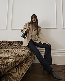 Beige Oversized Long Sleeve Blazer | River Island UK & IE