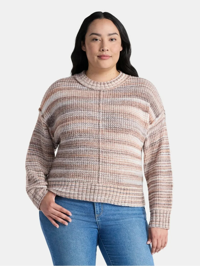 Terra & Sky Women's Plus Space Dye Sweater, Size 0X-5X | Walmart (US)