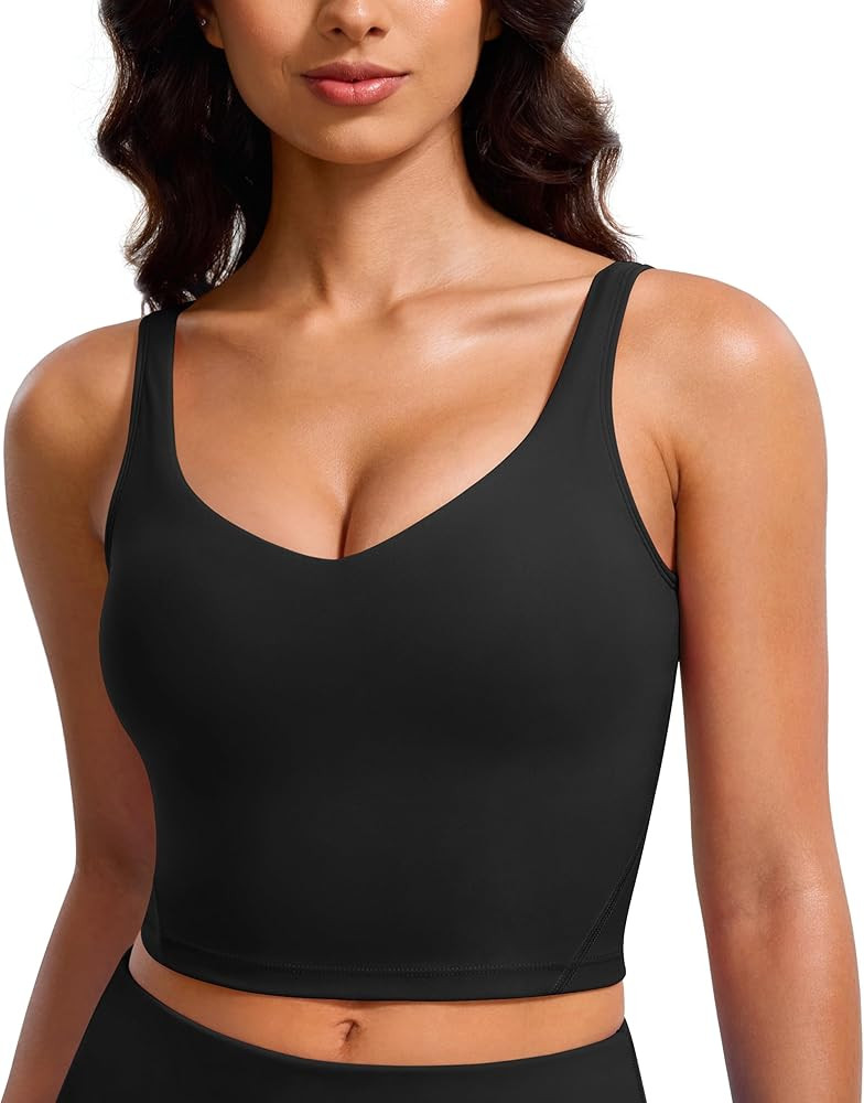 BAYDI Clouduxi Longline Sports Bras Women - V Neck Padded Workout Crop Top U Back Wirefree Tank T... | Amazon (UK)