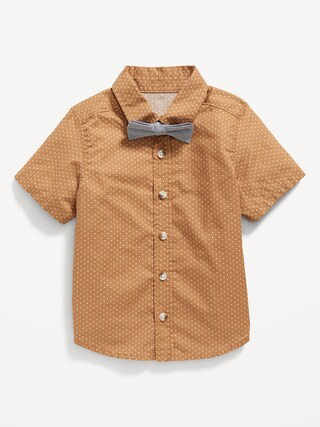 Short-Sleeve Printed Poplin Shirt & Bow-Tie Set for Toddler Boys | Old Navy (US)