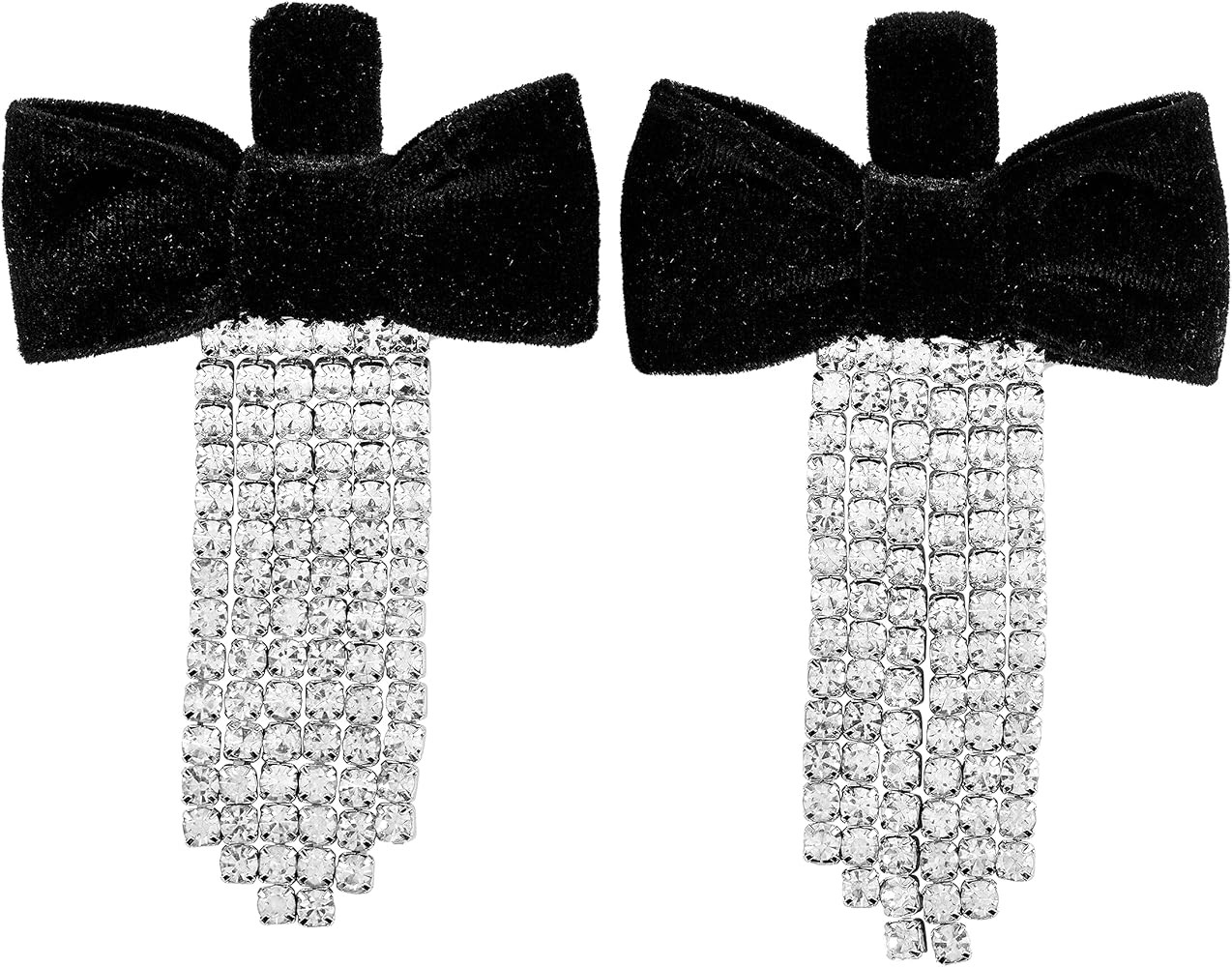 Mud Pie Women's Velvet Bow Earrings, Black, One Size | Amazon (US)