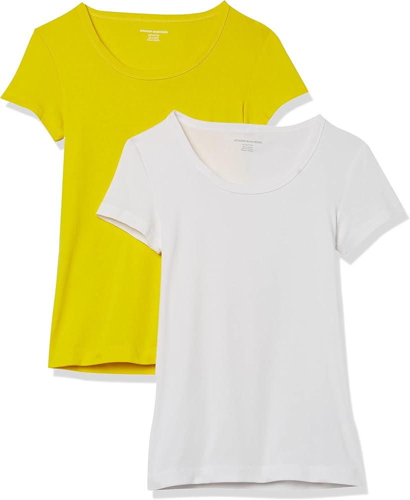 Amazon Essentials Women's Slim-Fit Cap-Sleeve Scoop Neck T-Shirt | Amazon (US)