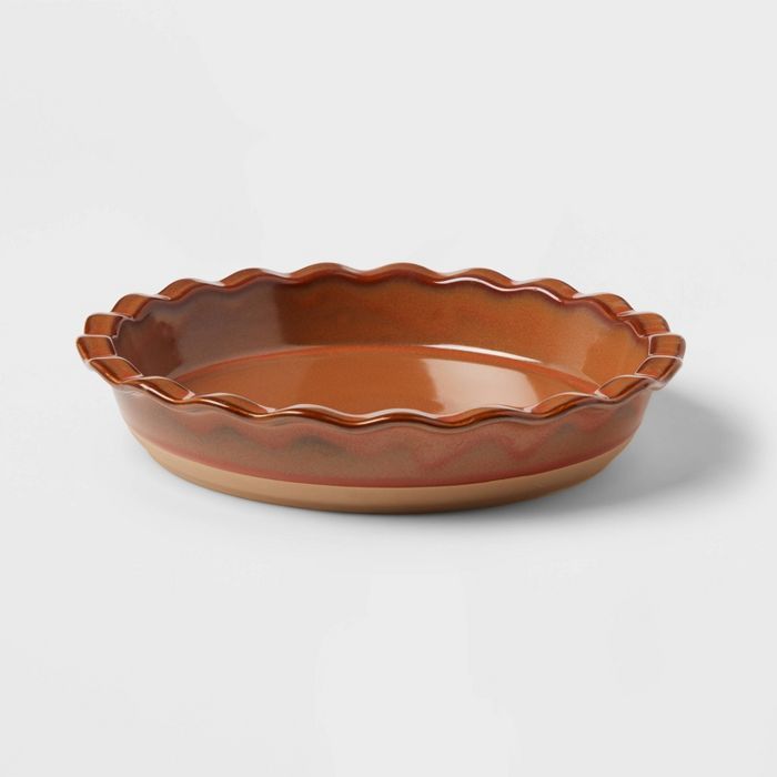 10&#34; Stoneware Pie Pan Orange - Threshold&#8482; | Target