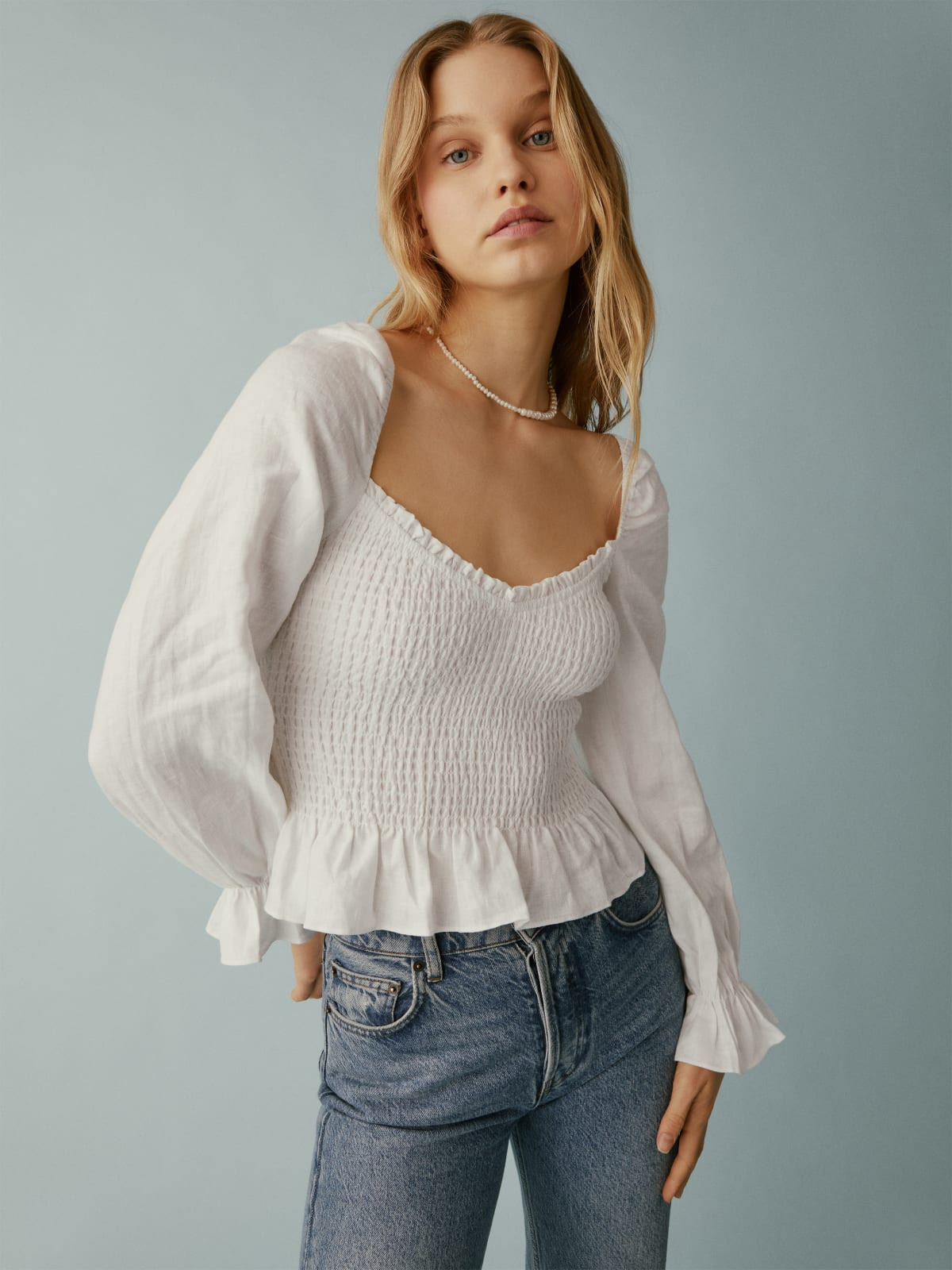Cambria Linen Top | Reformation (Global)