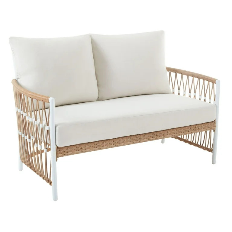 Better Homes & Gardens Lilah Outdoor Wicker Loveseat, White | Walmart (US)