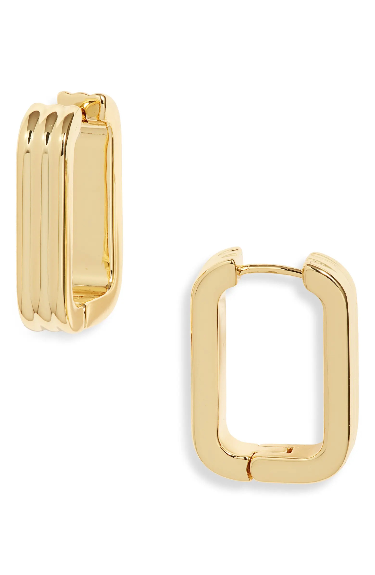 Madewell Medium Rib Hoop Earrings | Nordstrom | Nordstrom