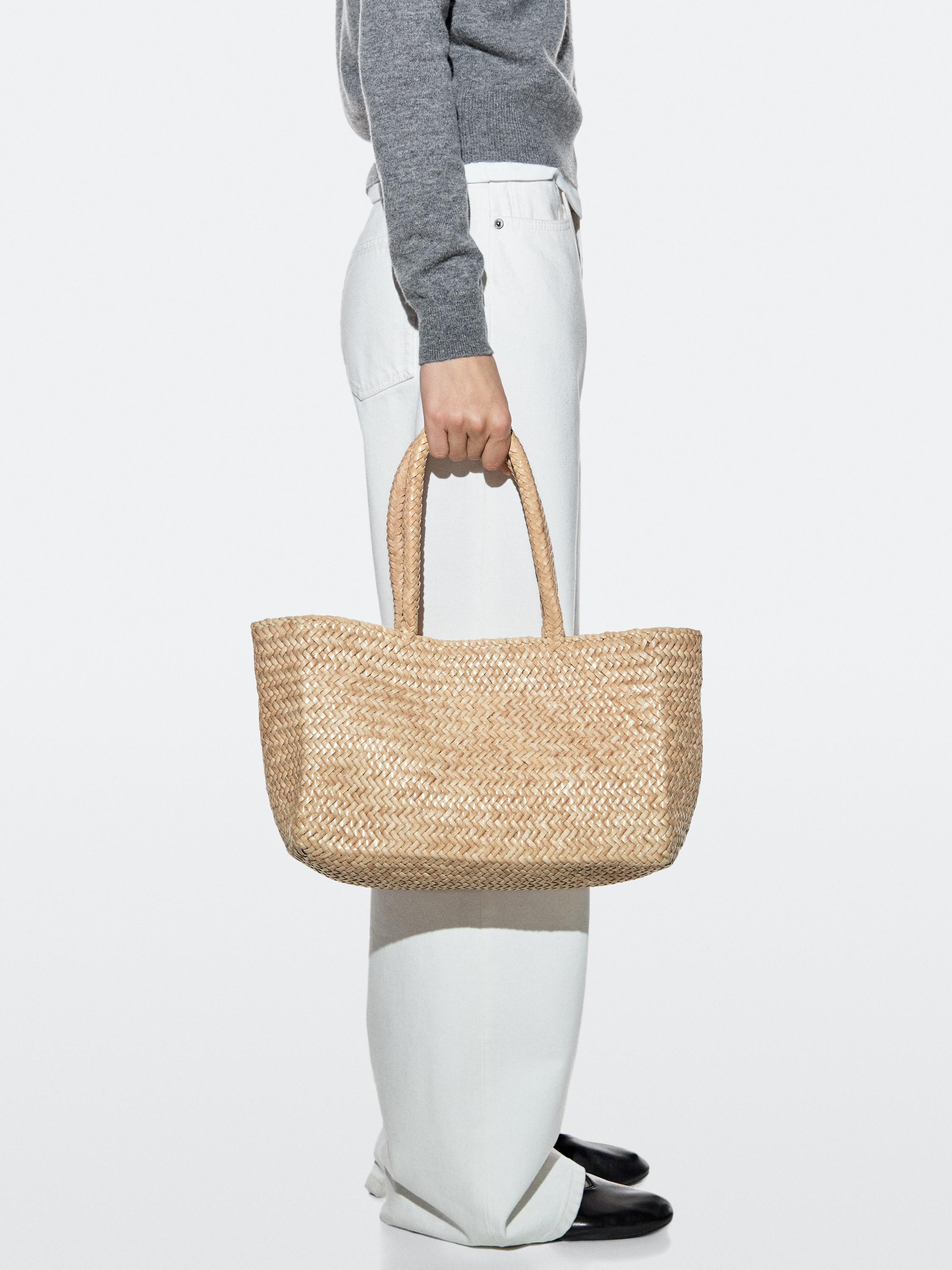 Mid-sized braided tote bag | Massimo Dutti UK