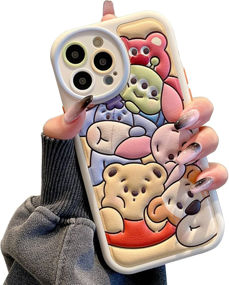 NATEROSO Compatible for iPhone 15 Pro Cartoon Case, Kawaii Cute Case Zoo Silicone 3D Cover Strap ... | Amazon (US)