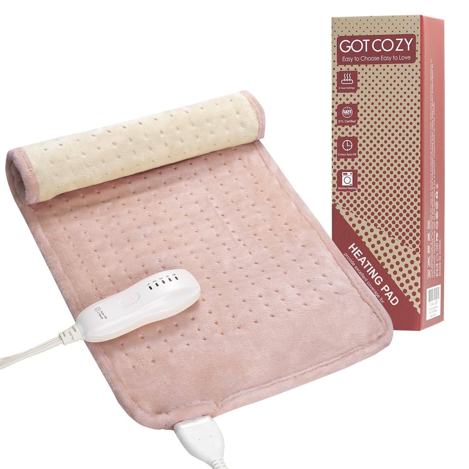 GOTCOZY Heating Pad for Back Pain Relief & Cramps,Electric Heating Pads for Neck and Shoulders wi... | Amazon (US)