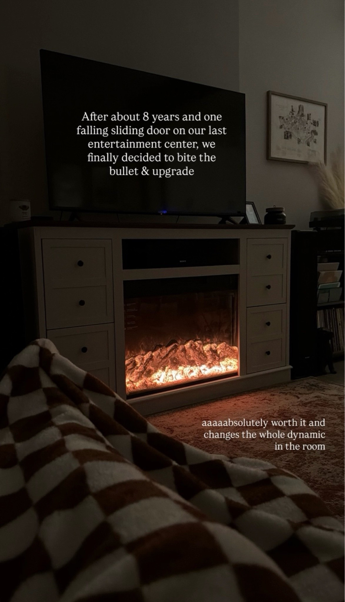 New entertainment center has me ready for fall 🍁🕯️