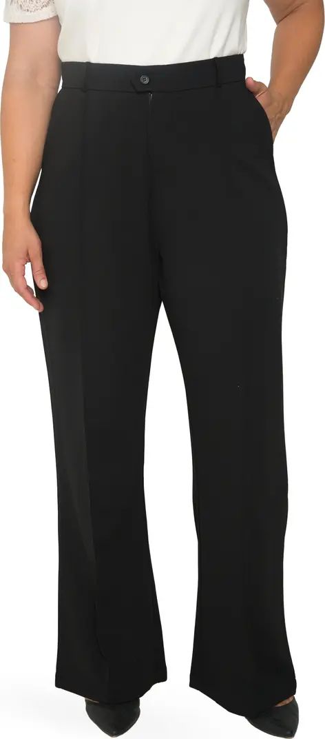 Pintuck Stretch Crepe Wide Leg Trousers | Nordstrom