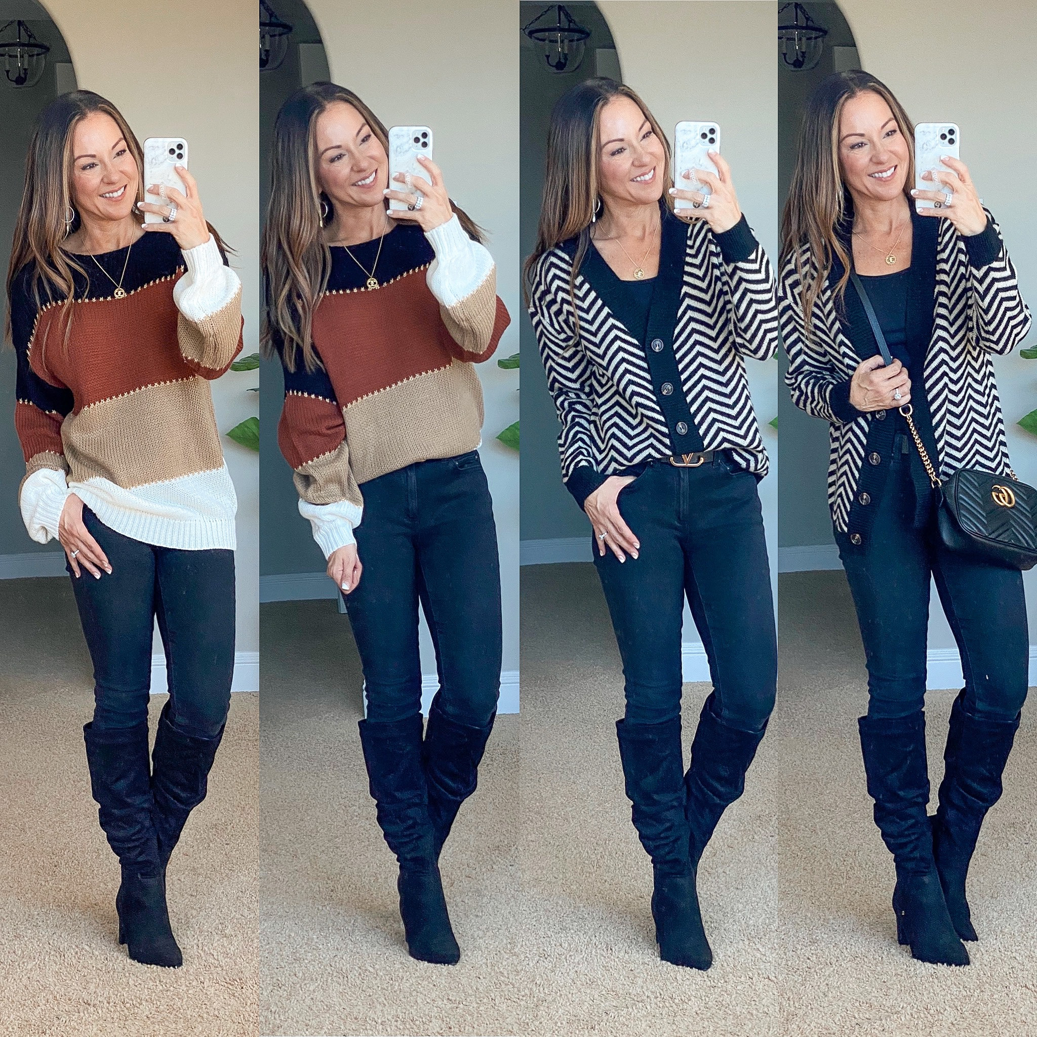 💥Flash sale on the color block sweater 40% off: code 40B6JG52 Work outfit ideas | Teacher outfits | fall sweaters size small | cardigan | black skinny jeans 24/00 short | belt sale 15% code HOLLY15 • Linked similar, bag, necklace, and boots. Everyday style | fall Style | tall boots | black boots


#LTKunder50 #LTKsalealert #LTKstyletip