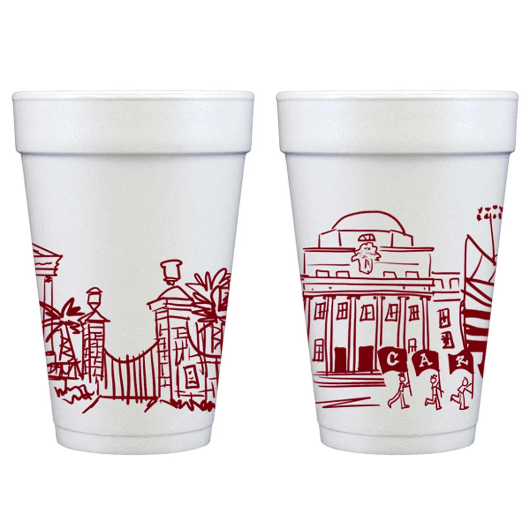 University South Carolina Campus Skyline -Columbia {Foam Cup 10 Pack} | Etsy (US)