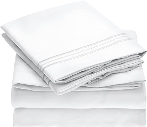 Amazon.com: Mellanni King Size Sheet Set - Hotel Luxury 1800 Bedding Sheets & Pillowcases - Extra... | Amazon (US)