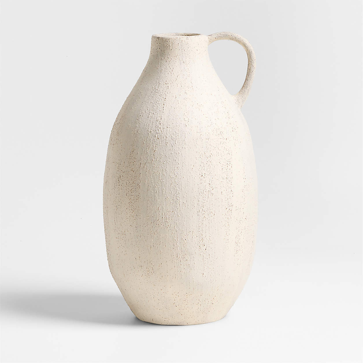 Antiguo White Terracotta Vase 8" + Reviews | Crate & Barrel | Crate & Barrel