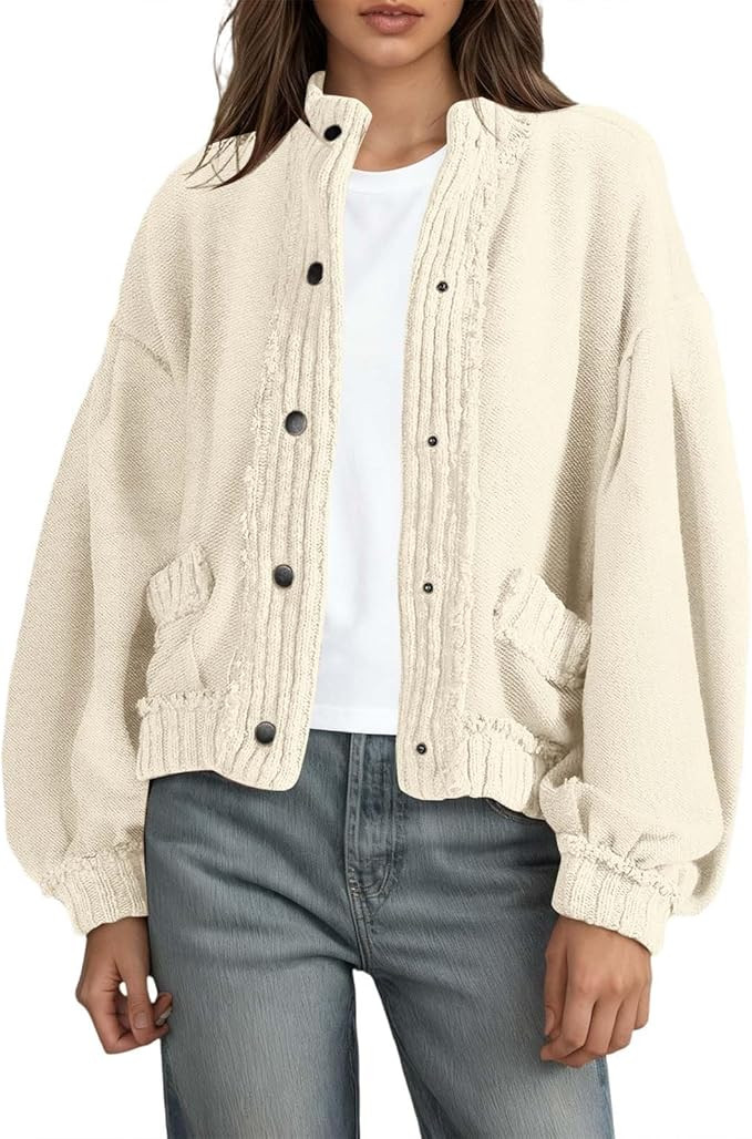 Womens Sweatshirt Cardigan Lightweight Button Down Fall Jackets Casual Long Sleeve Sweaters Cardi... | Amazon (US)