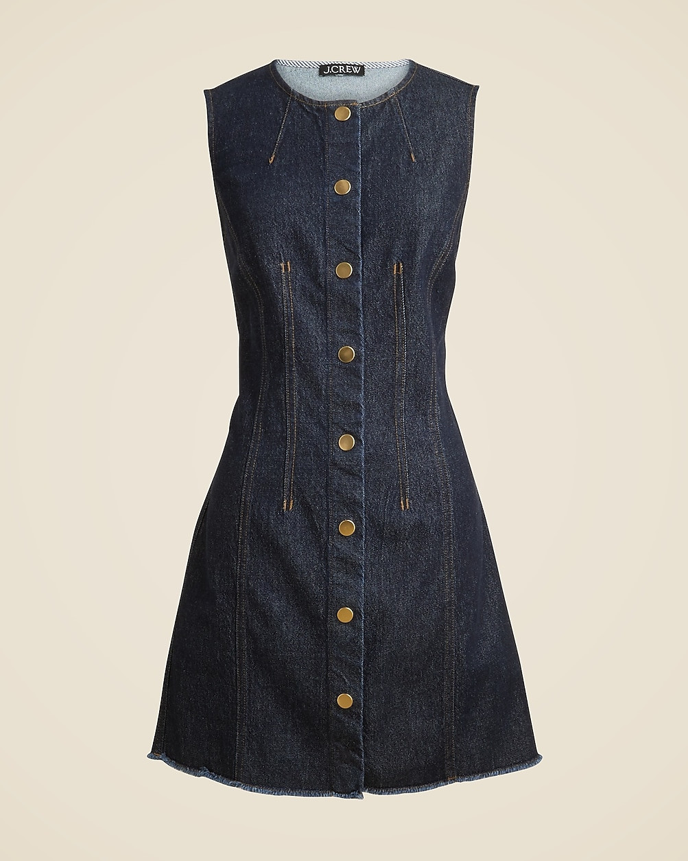 Seamed denim mini dress in Rinse wash | J. Crew US