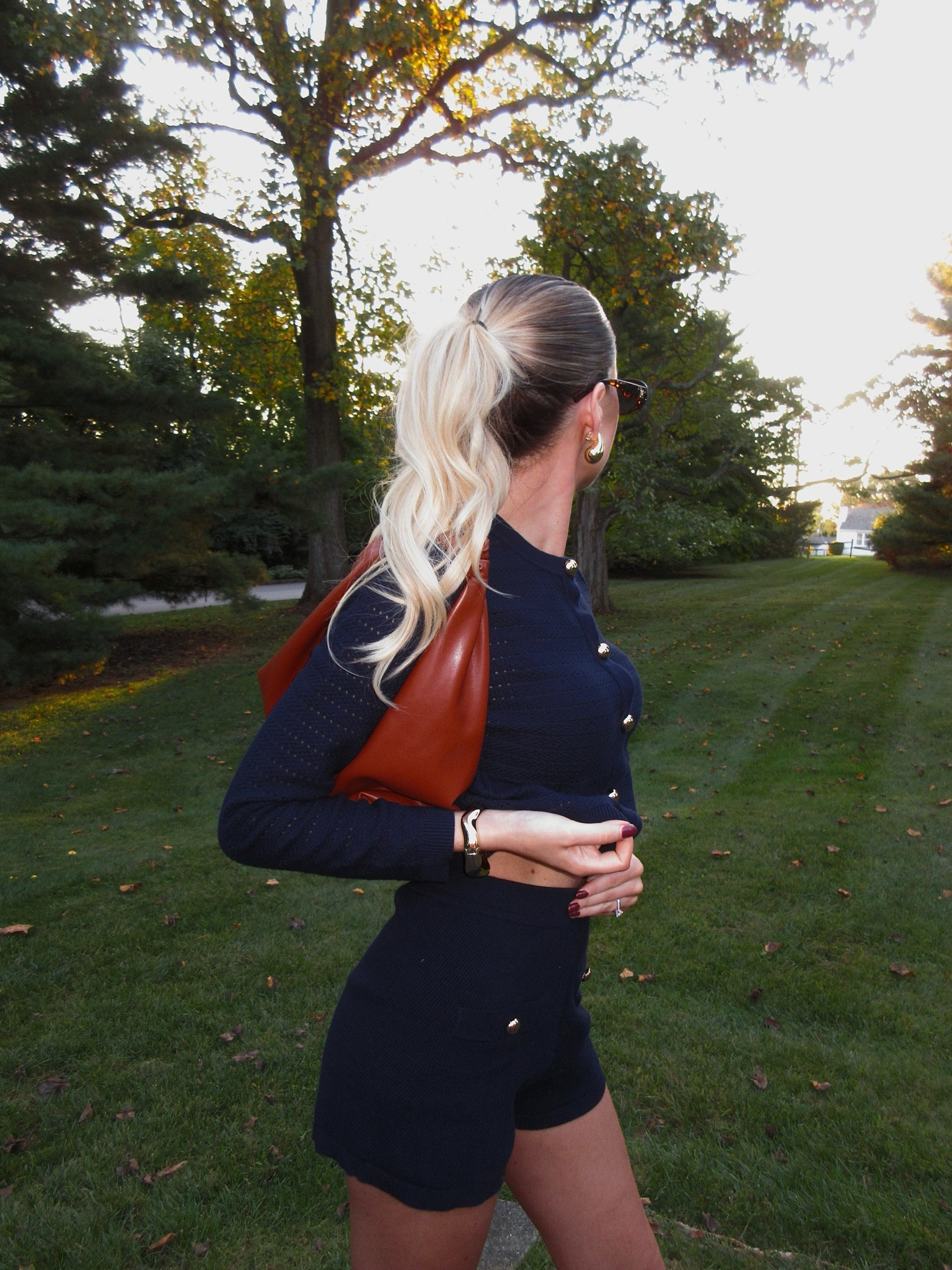 Reformation Charlotte Cardigan, Fall Outfits, Fall Outfit Inspo, Navy outfits for fall, fall sets, fall bags, fall accessories, fall heels, fall kitten heels, fall shorts, sweater set, gold accessories, chunks gold jewelry, gold jewelry, tortoise shell sunglasses, fall sunglasses, gold buttons, sweater with gold buttons  

#LTKSeasonal #LTKxPrimeDay #LTKStyleTip