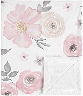 Sweet Jojo Designs Shabby Chic Rose Flower Watercolor Floral Baby Girl Receiving Security Swaddle... | Amazon (US)