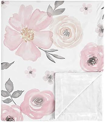Sweet Jojo Designs Shabby Chic Rose Flower Watercolor Floral Baby Girl Receiving Security Swaddle... | Amazon (US)