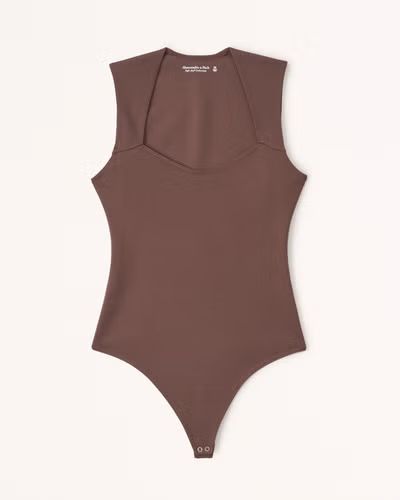 Ponte V-Neck Portrait Bodysuit | Abercrombie & Fitch (US)